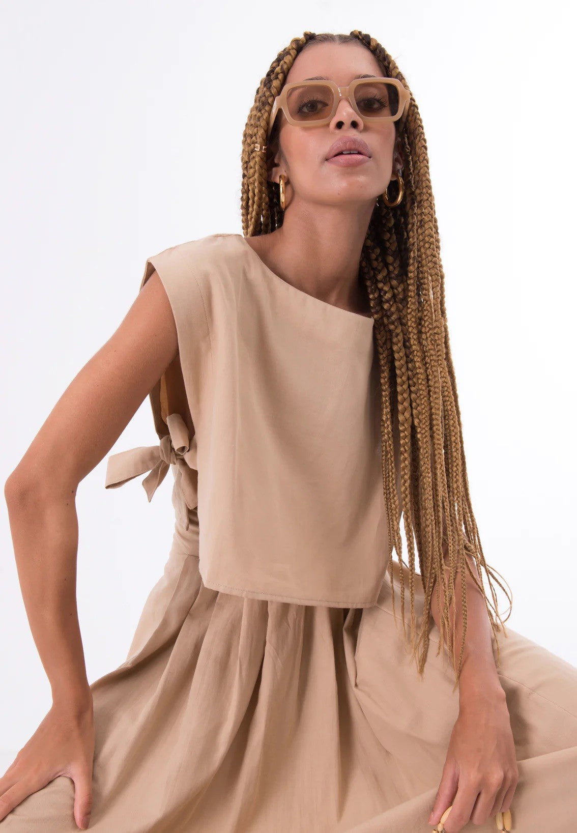 Sleeveless Jane Camel Top