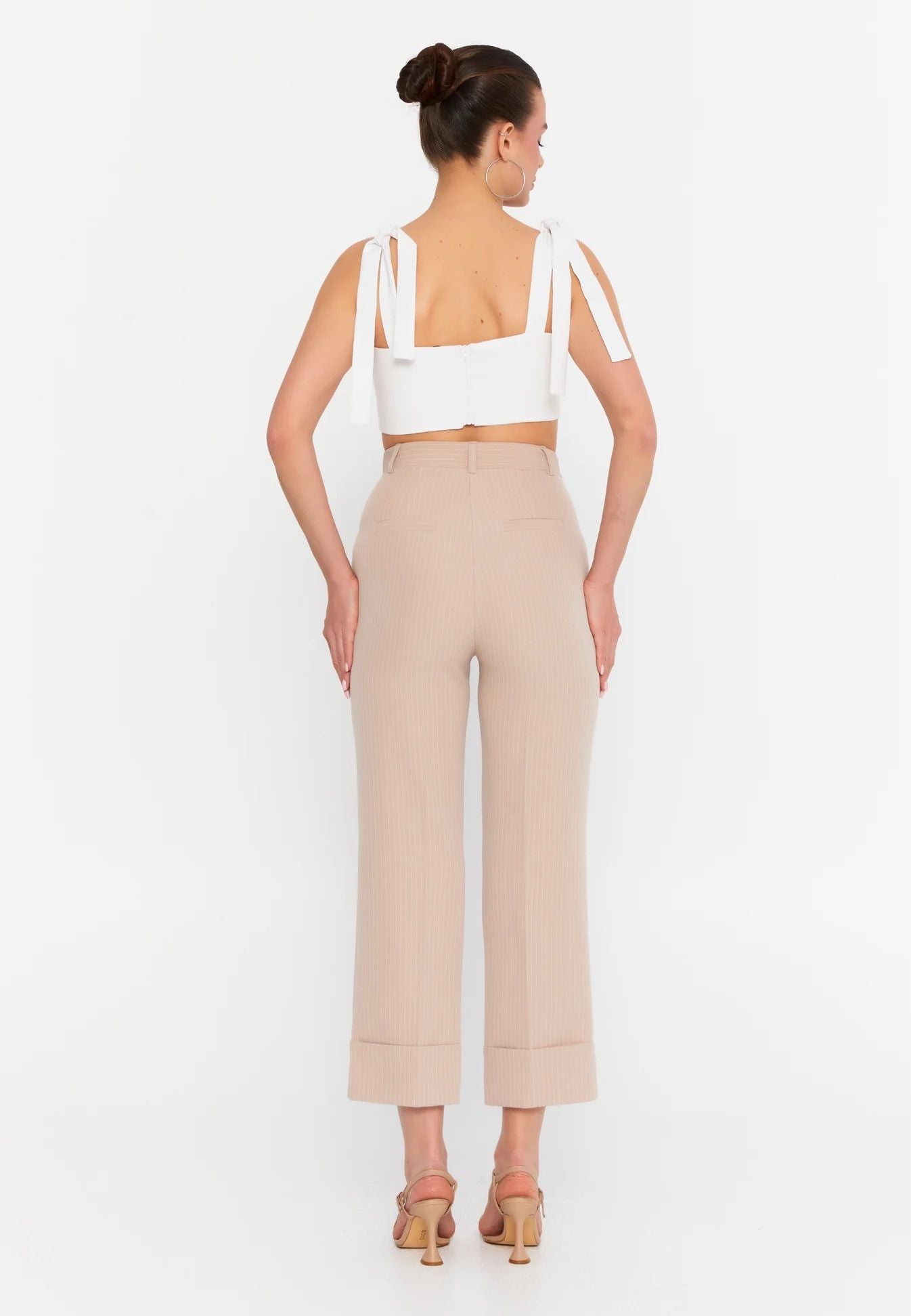VICTORIA HIGH WAISTED TROUSERS CREME