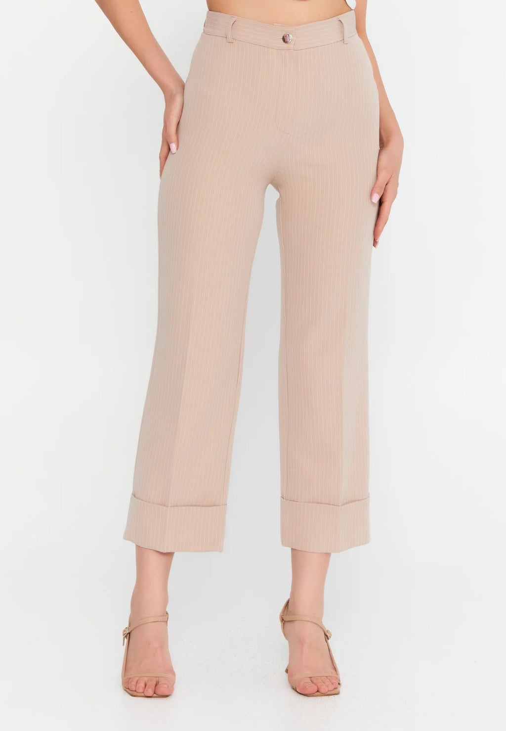 VICTORIA HIGH WAISTED TROUSERS CREME
