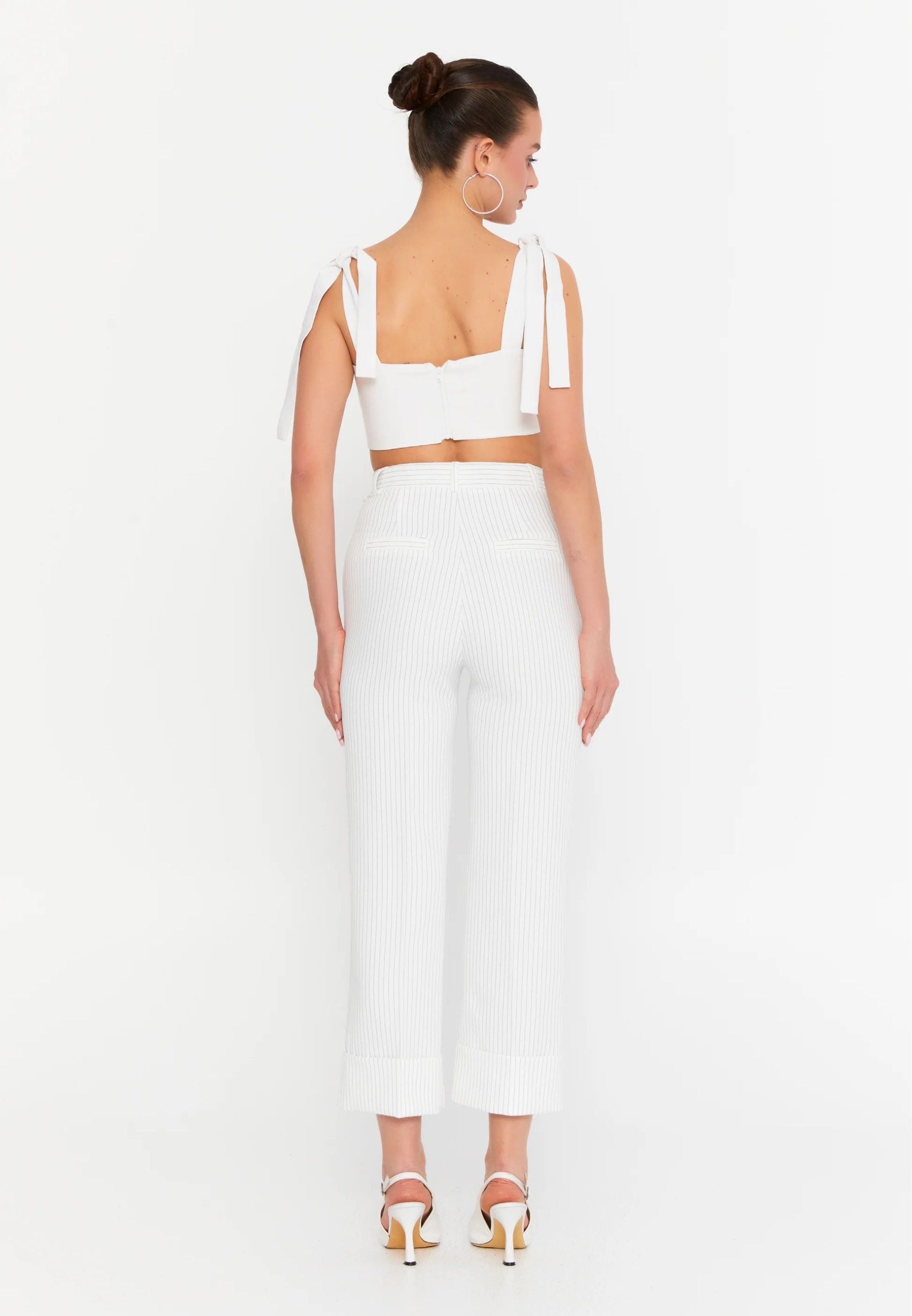 VICTORIA HIGH WAISTED TROUSERS WHITE